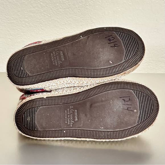 A La Mode Knit Cozy Faux Fur Lined Tassel Multicolor Slipper Boots Sz M 7–8 - Picture 7 of 10